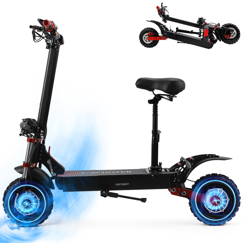 2000W 21ah off-road alloy electric scooter for adult，With large display screen,  Dual drive 12" tires