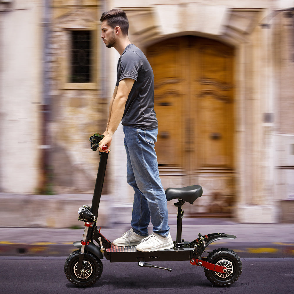 2000W 21ah off-road alloy electric scooter for adult，With large display screen,  Dual drive 12" tires