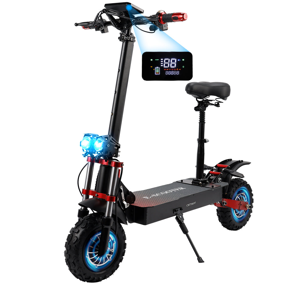 2000W 21ah off-road alloy electric scooter for adult，With large display screen,  Dual drive 12" tires