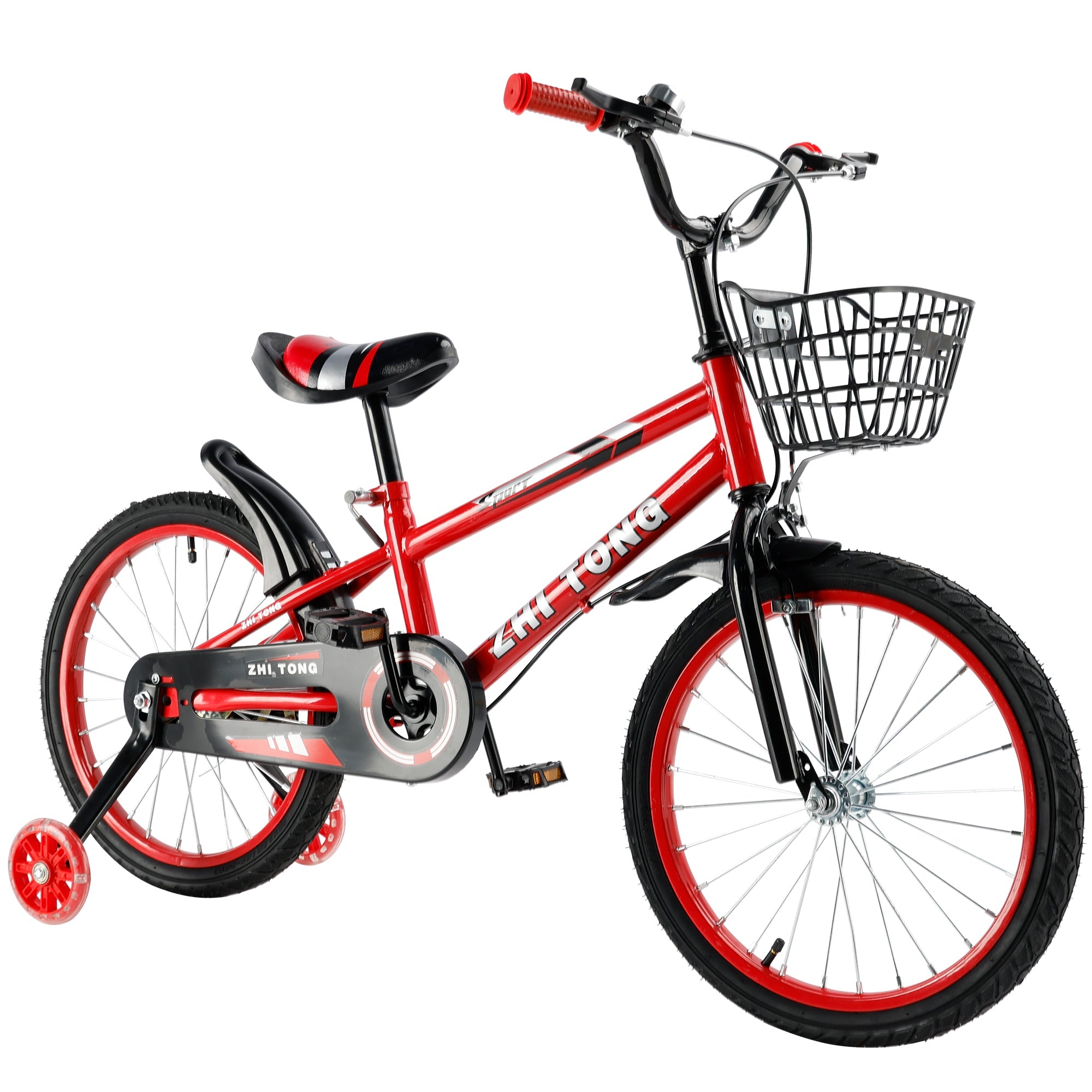 18" Kid's Bike with Removable Training Wheels and Basket
