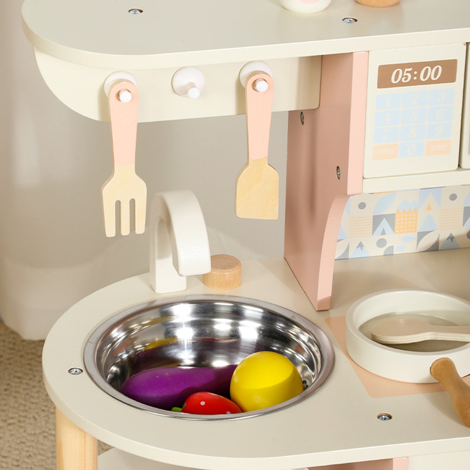 Simulation Pink Coffee Machine Play Kitchen Dishes Cooktop Set Pretend Kid Toy