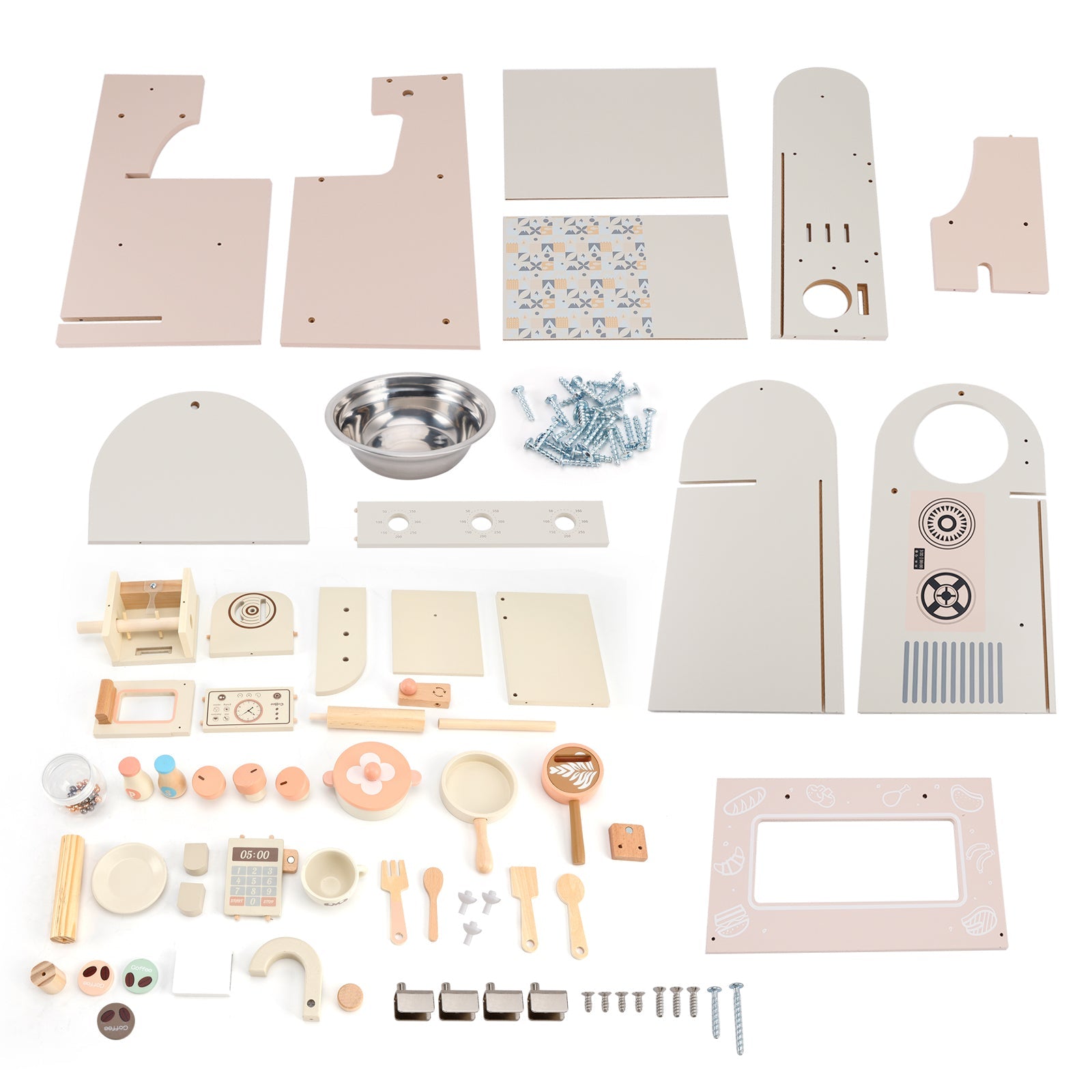 Simulation Pink Coffee Machine Play Kitchen Dishes Cooktop Set Pretend Kid Toy