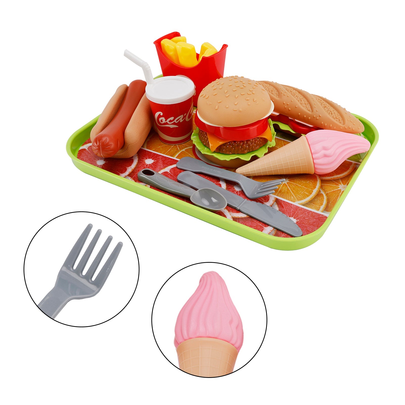 Hamburger Ice Cream Play Food Pretend Toys Kitchen Set Children Toy Set For Kid
