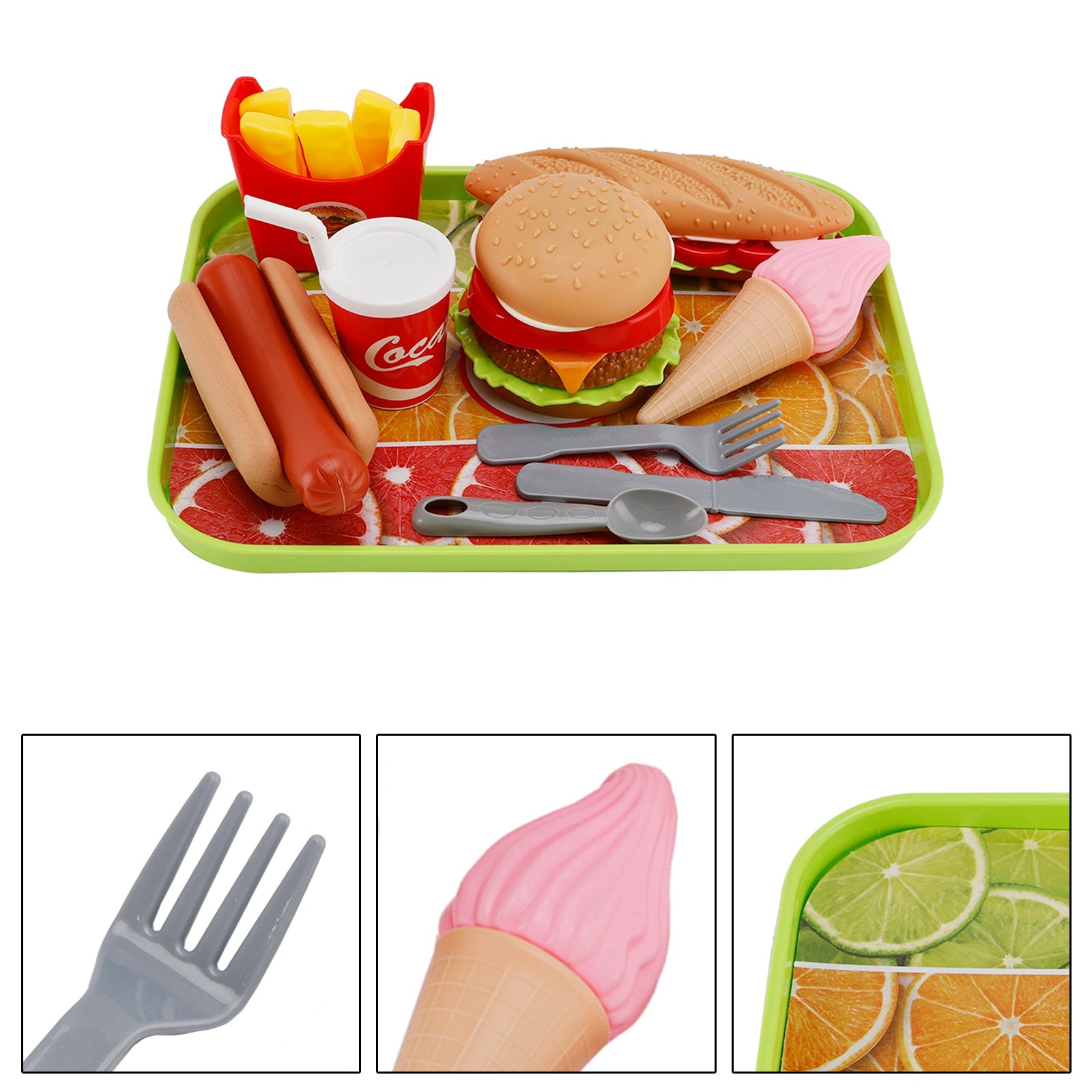 Hamburger Ice Cream Play Food Pretend Toys Kitchen Set Children Toy Set For Kid