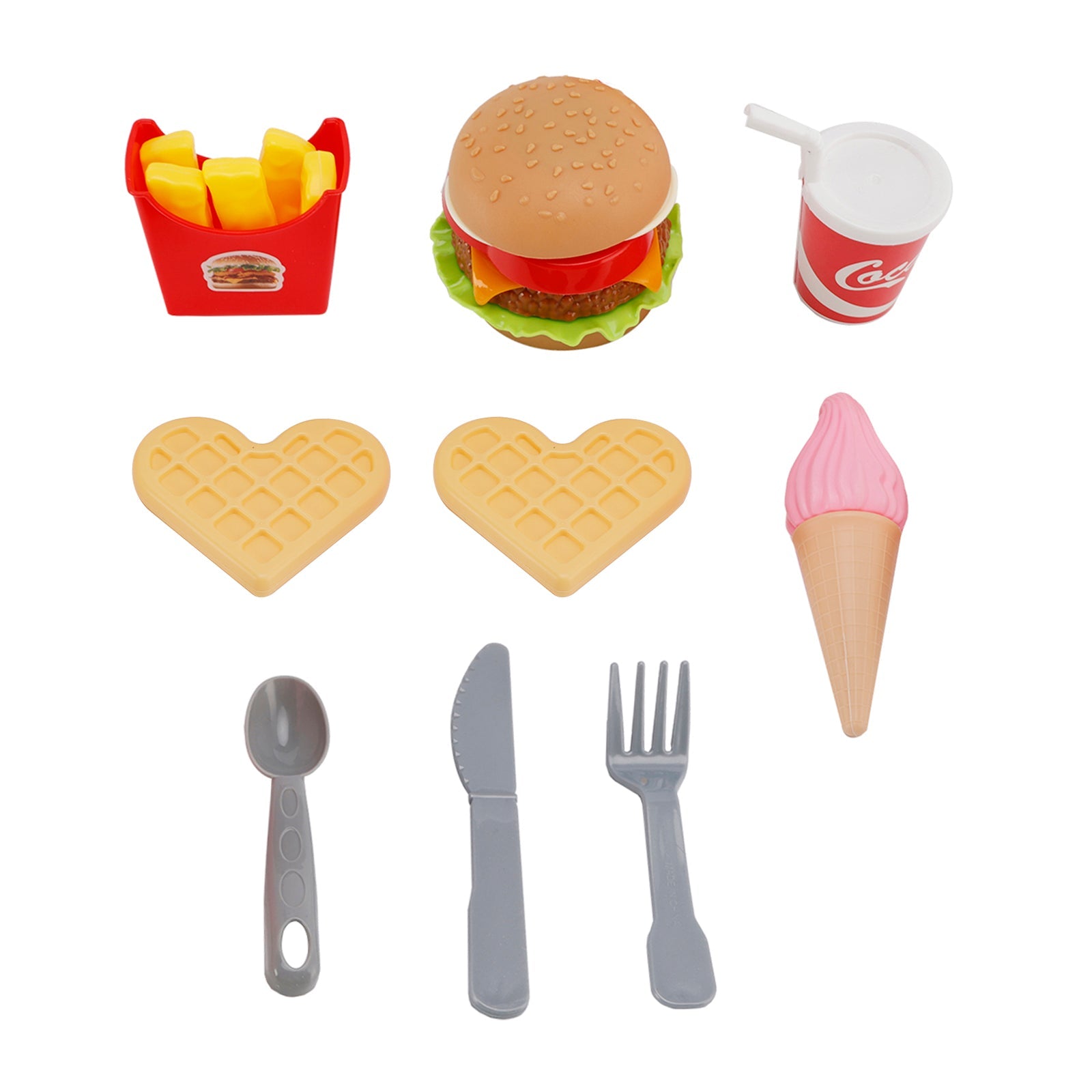 Hamburger Waffles Fries Drink Play Food Kitchen Set Children Toy Set For Kid
