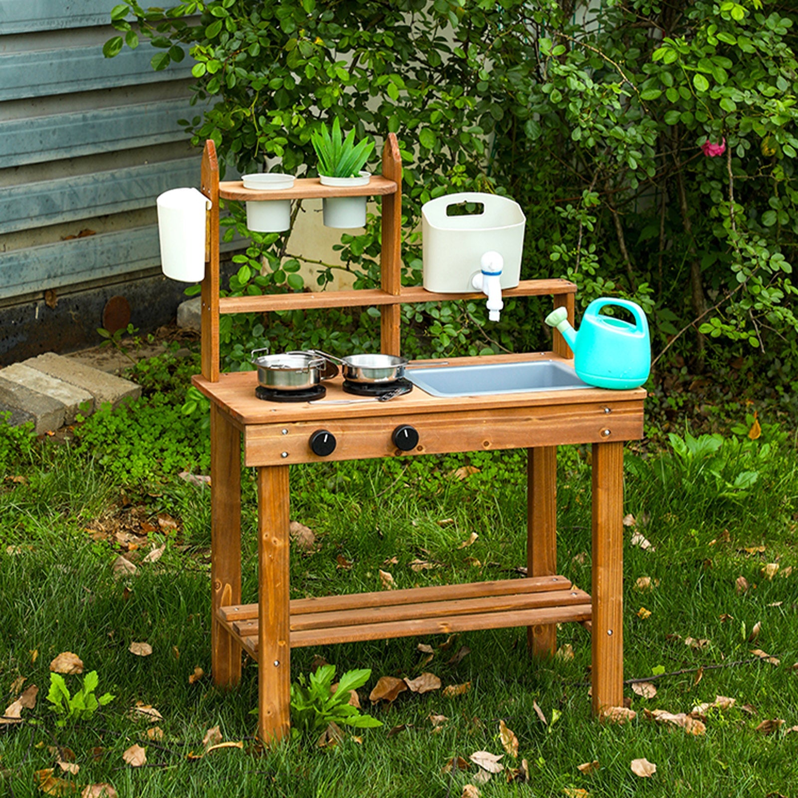Wooden Outdoor Mud Kitchen,Outdoor Play Kitchen Set,Children's Outdoor Toy Kitchen Set