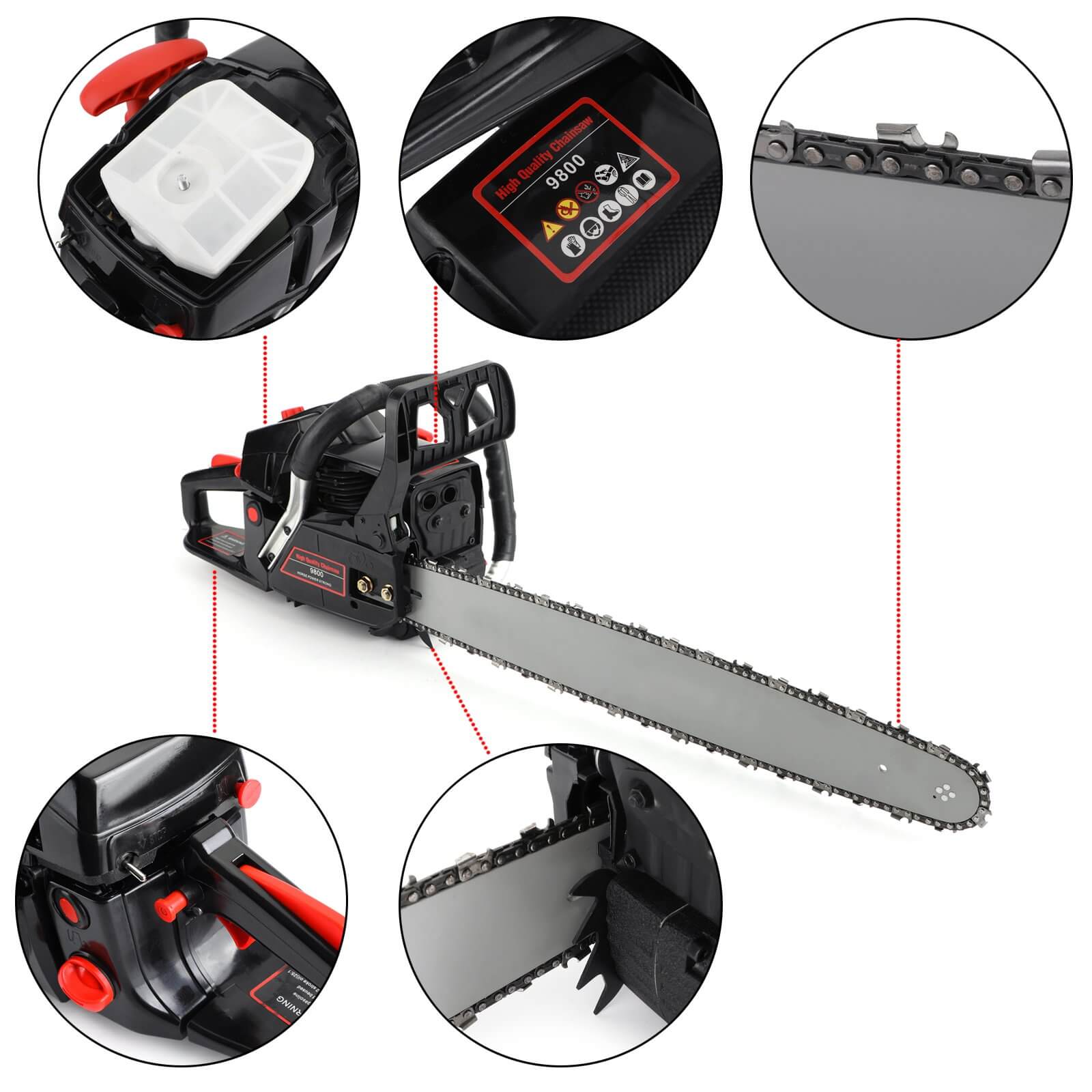22'' 62cc Chainsaw With Powerful Engine