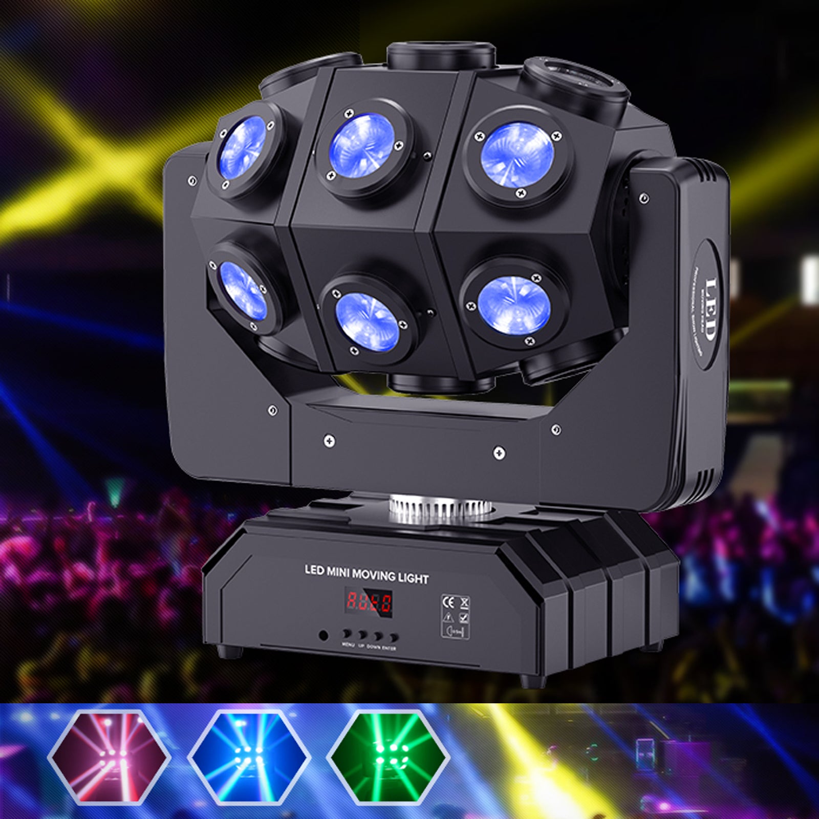 180W Moving Head LED Stage Light 360°Rotation For Stage Lighting Party Wedding Christmas