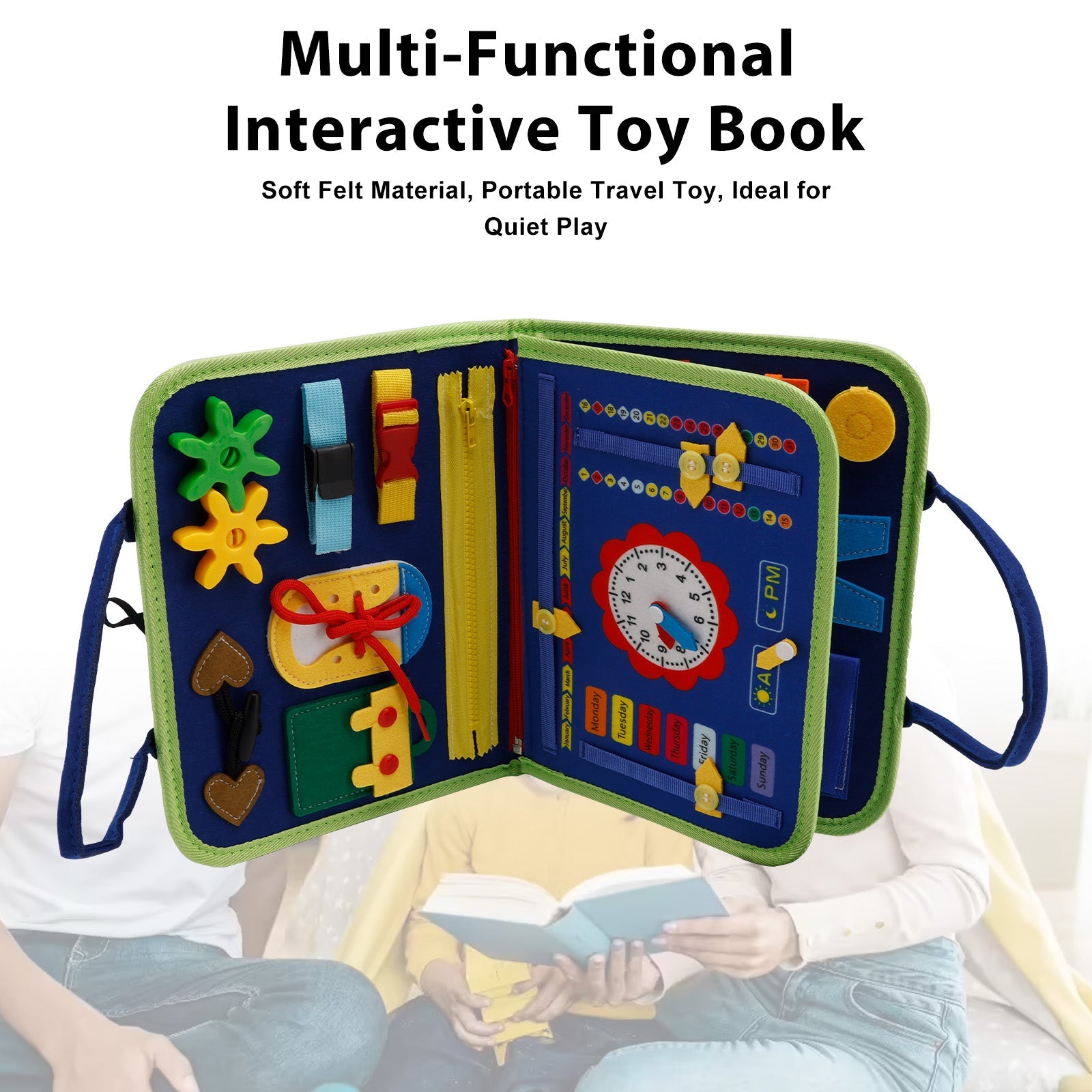 Montessori Activity Board for Toddlers Ideal for Quiet Play—Educational Gift for Children Aged 2-4