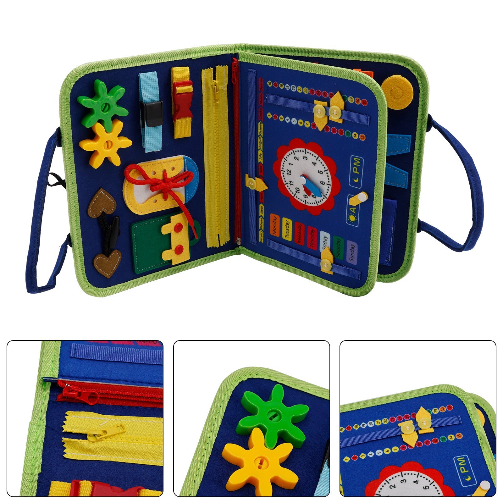 Montessori Activity Board for Toddlers Ideal for Quiet Play—Educational Gift for Children Aged 2-4