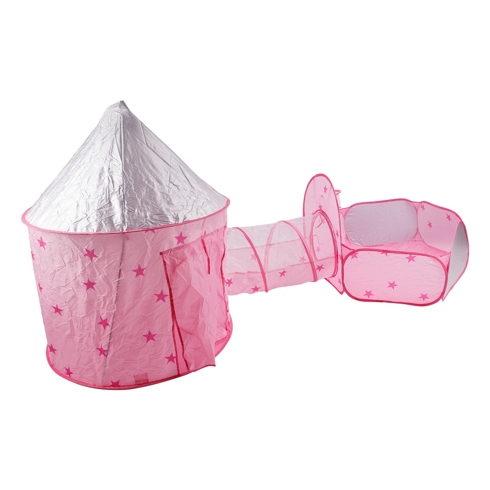 Kids Play Tent with Tunnel & Ball Pit Pink