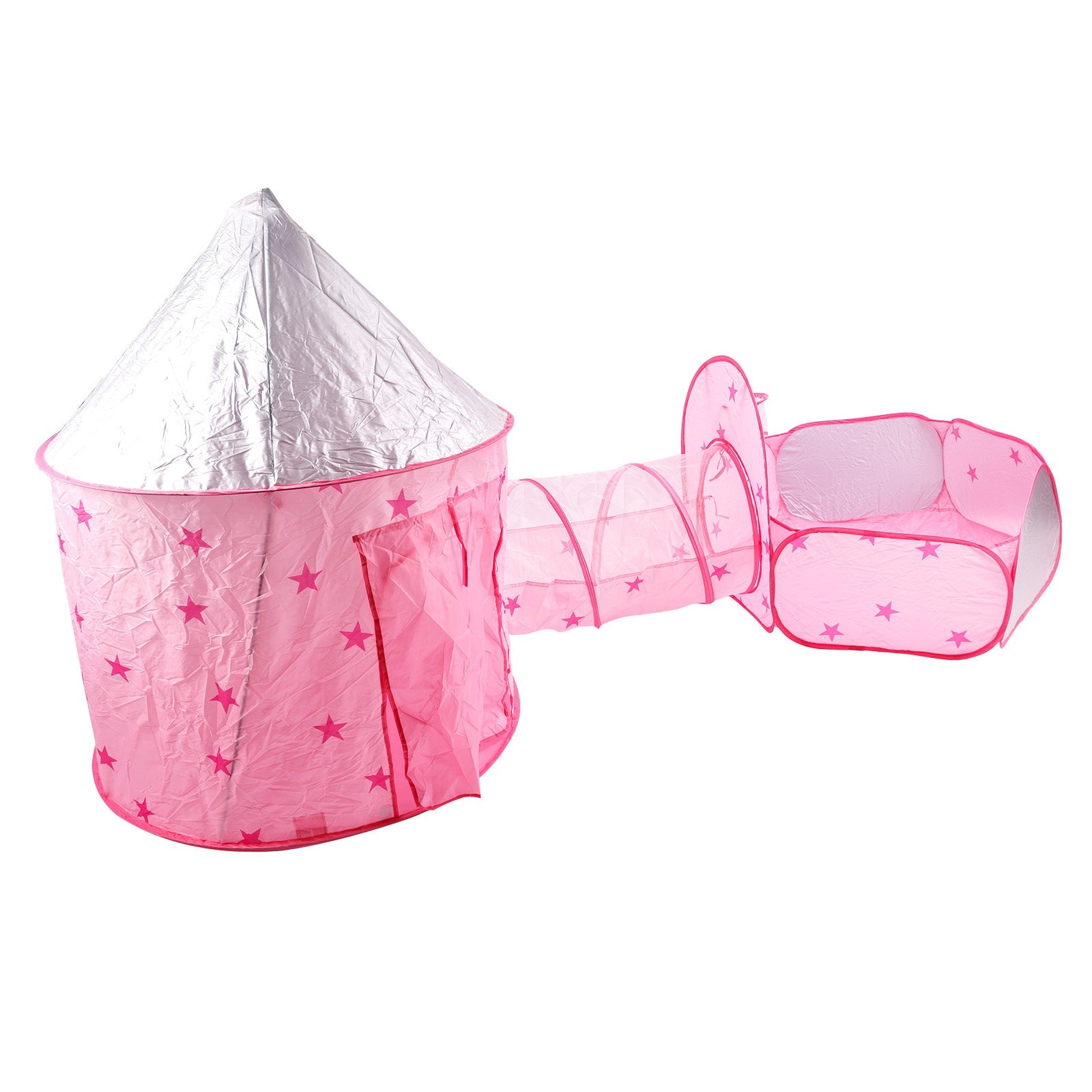 Kids Play Tent with Tunnel & Ball Pit Pink