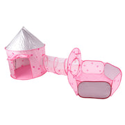 Kids Play Tent with Tunnel & Ball Pit Pink