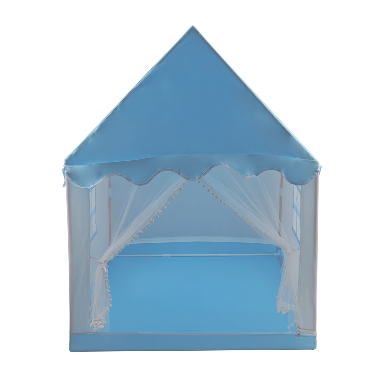Kids Indoor Play Tent for Boys & Girls,Assembly Tent with Metal Frame,Mesh Window,Optional Star Lights & Mat,Portable Children's Playhouse with Carry Bag  Blue