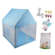 Kids Indoor Play Tent for Boys & Girls,Assembly Tent with Metal Frame,Mesh Window,Optional Star Lights & Mat,Portable Children's Playhouse with Carry Bag Blue