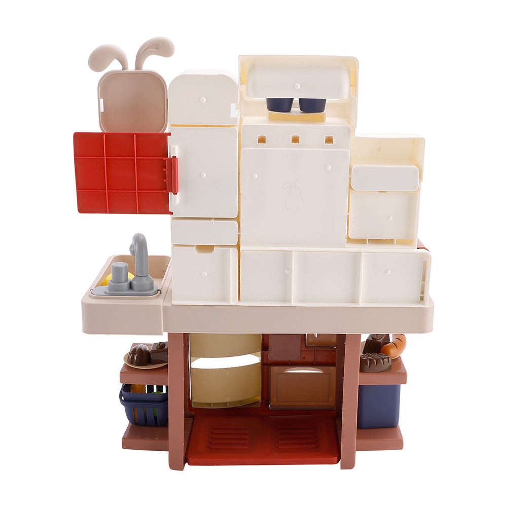 Kids Kitchen Play Set-Interactive Mist & Light Kitchen with Water Circulation Perfect Gift for Boys & Girls Ages 3+ (Red)