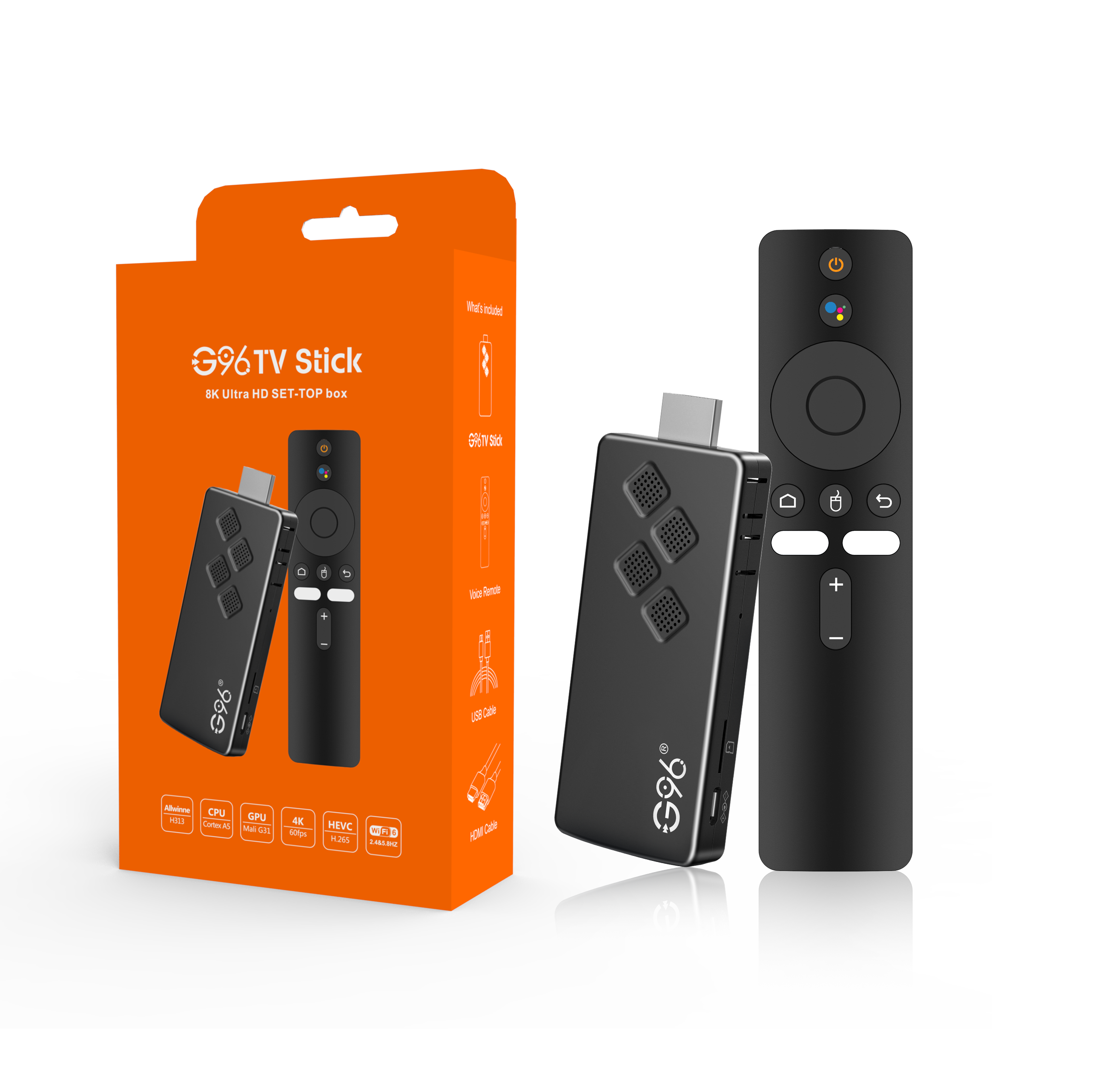 G96 TV Stick Android13.0 Ram 2GB ROM 8GB Dual-Band Player Bluetooth Voice TV BOX