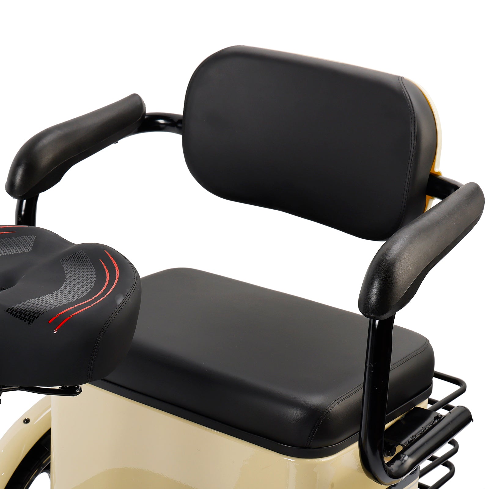 400W 48V 12A Electric Folding Tricycle 3 Wheel E-bike white with Rear Seat for Adult