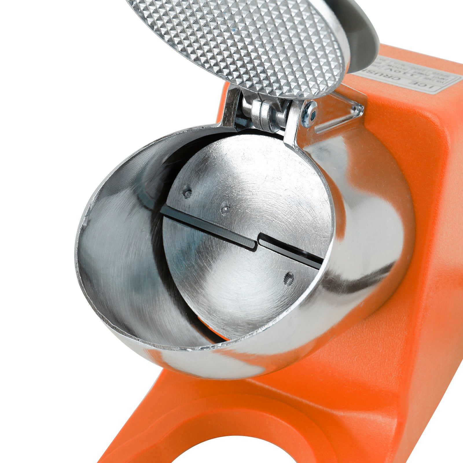 Summer Essential Orange 300W Electric Ice Crusher Machine,Shaver Snow Cone Maker,Dual Blades Aluminium Cover, Kitchen Utensils for Home Commercial Use