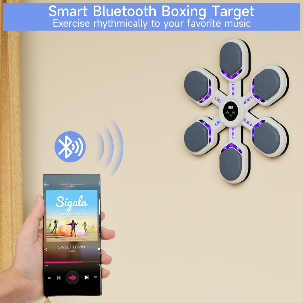 Boxing Wall Mount Machine for Adults Teens Boxing Workout Equipment Target for Home Office Music Boxing Machine Gym Smart Bluetooth Punching Trainer with Gloves 9 Modes & 9 Speeds