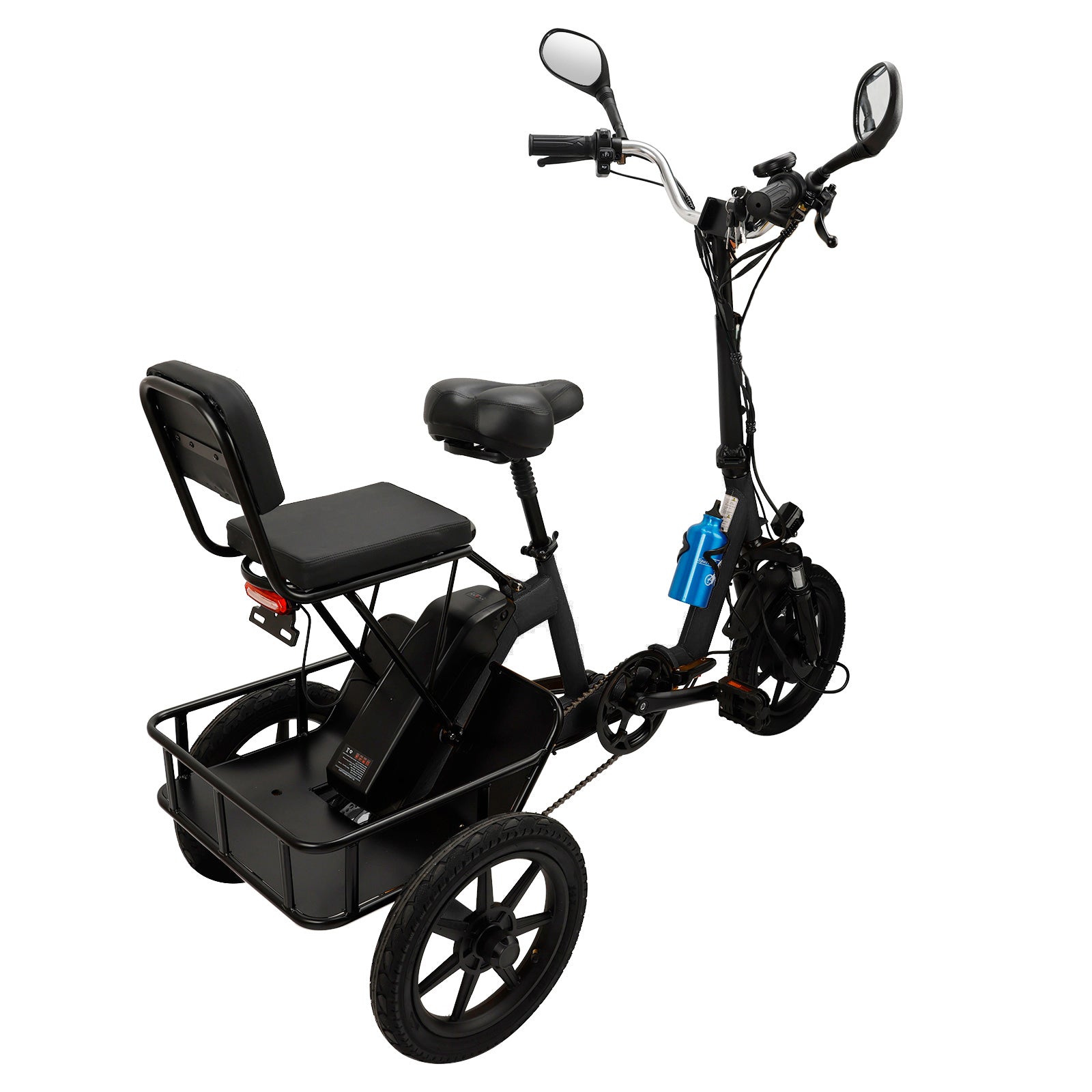 Black Foldable Electric Trike with 350W Motor & 70km Range