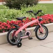 16" Kids Bike, Led Headlight, Training Wheels, Ages 4-8