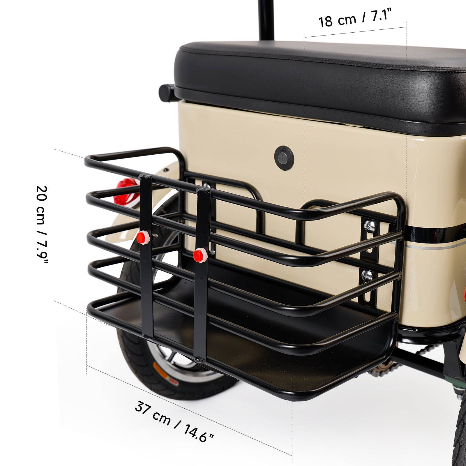 400W 48V 12A Electric Folding Tricycle 3 Wheel E-bike white with Rear Seat for Adult