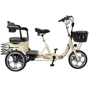400W 48V 12A Electric Folding Tricycle 3 Wheel E-bike white with Rear Seat for Adult