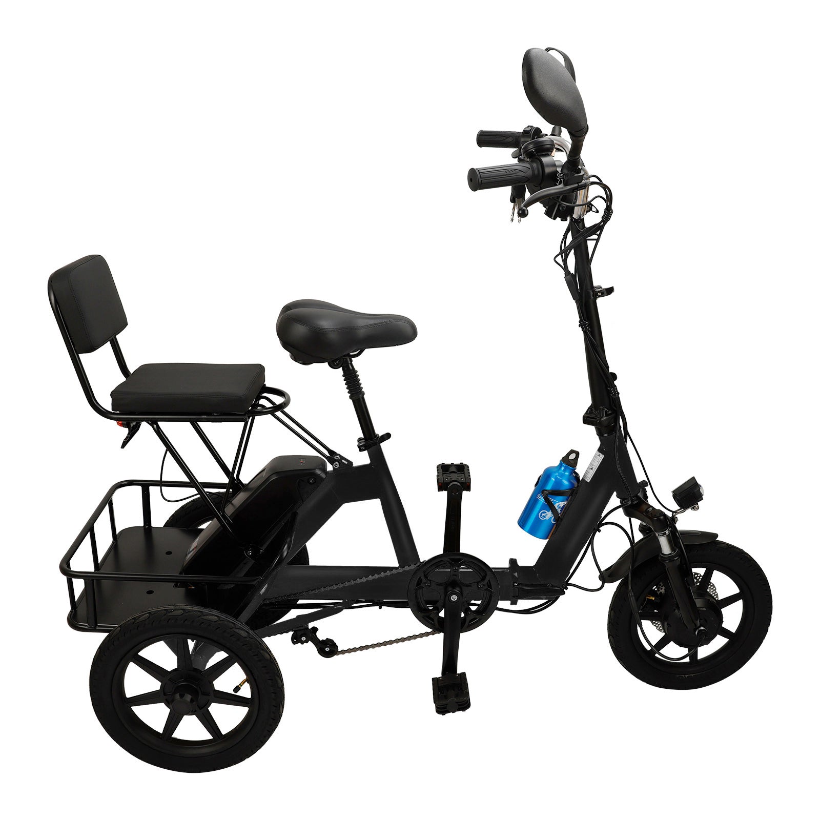 Black Foldable Electric Trike with 350W Motor & 70km Range
