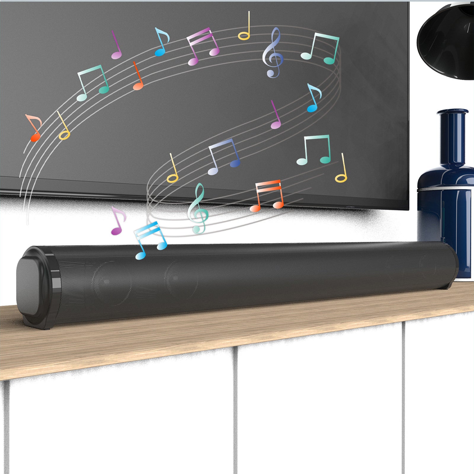 4 Speaker System Bluetooth Surround Sound Bar Wireless Subwoofer TV Home Theater