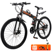 26" Wheels 27 Speed Double Disc Brake Folding Mountain Bike MTB for Adults