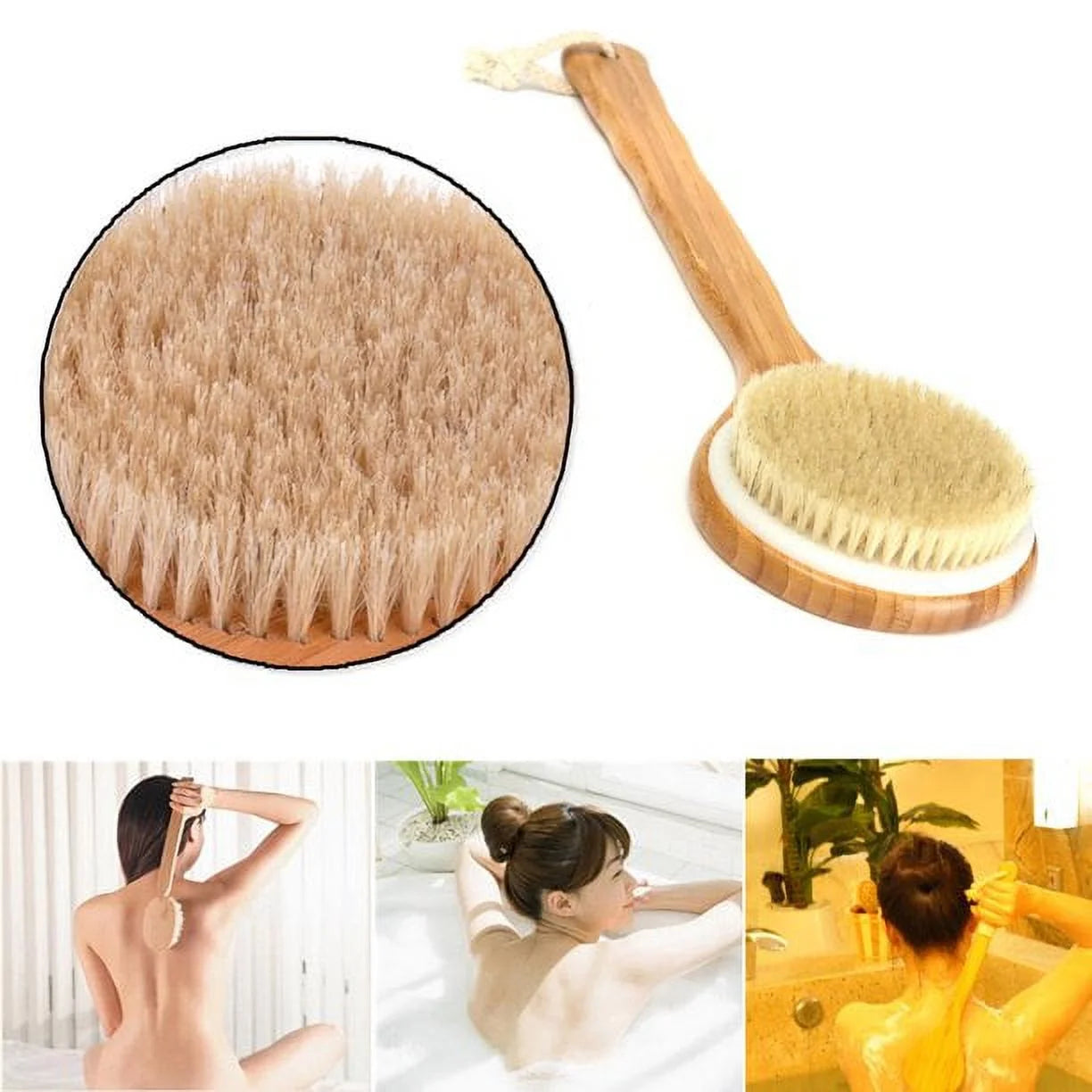 🛁Boar Bristle Bath Brush SPA Body Brush