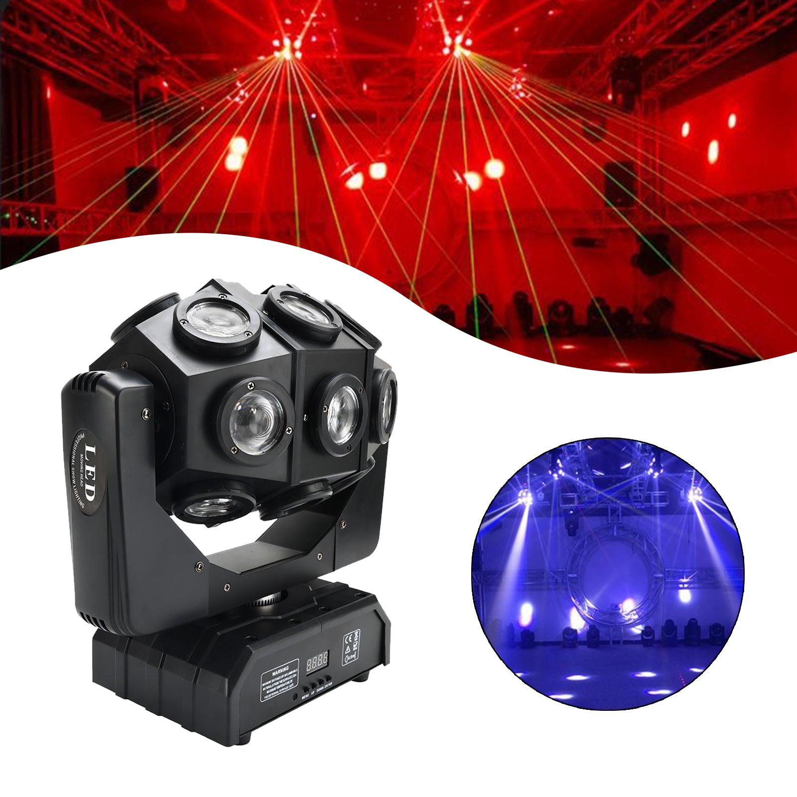 180W Moving Head LED Stage Light 360°Rotation For Stage Lighting Party Wedding Christmas