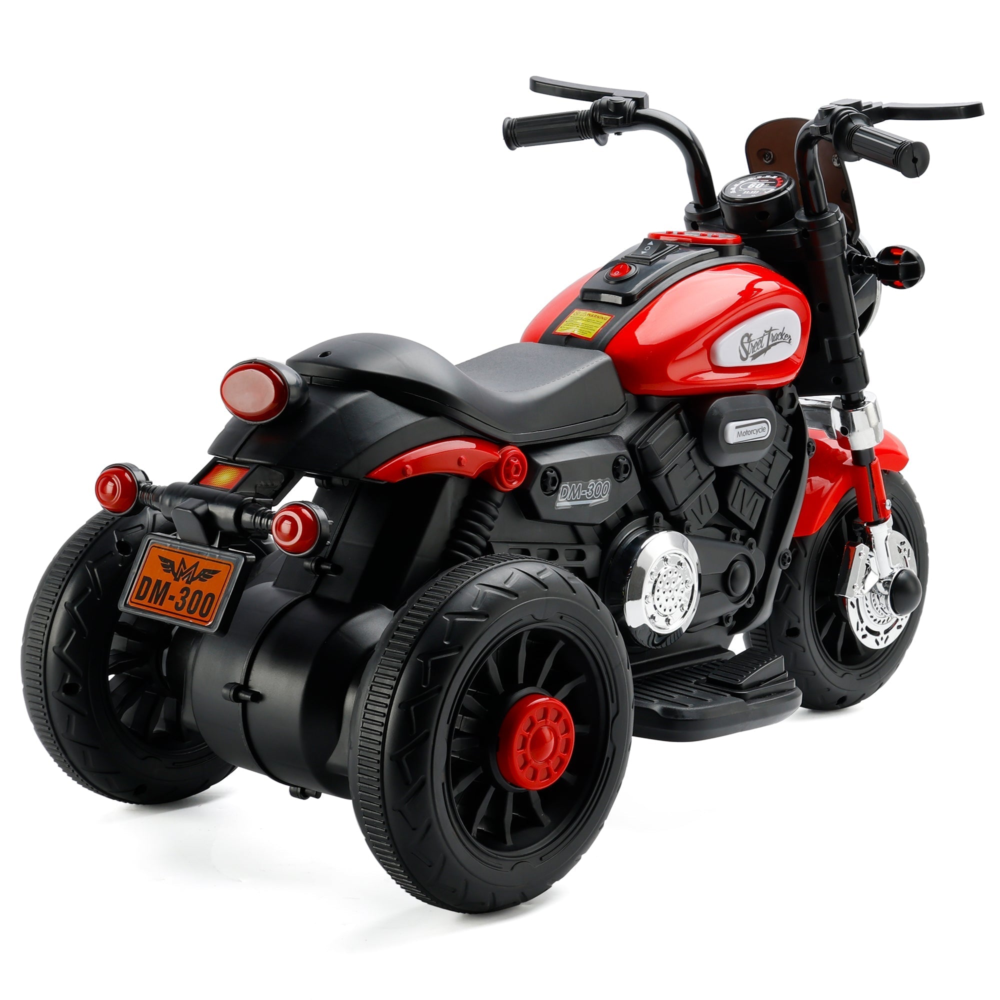 3-Wheel Kids Ride-On Motorcycle 6V (Red) | Dual Drive