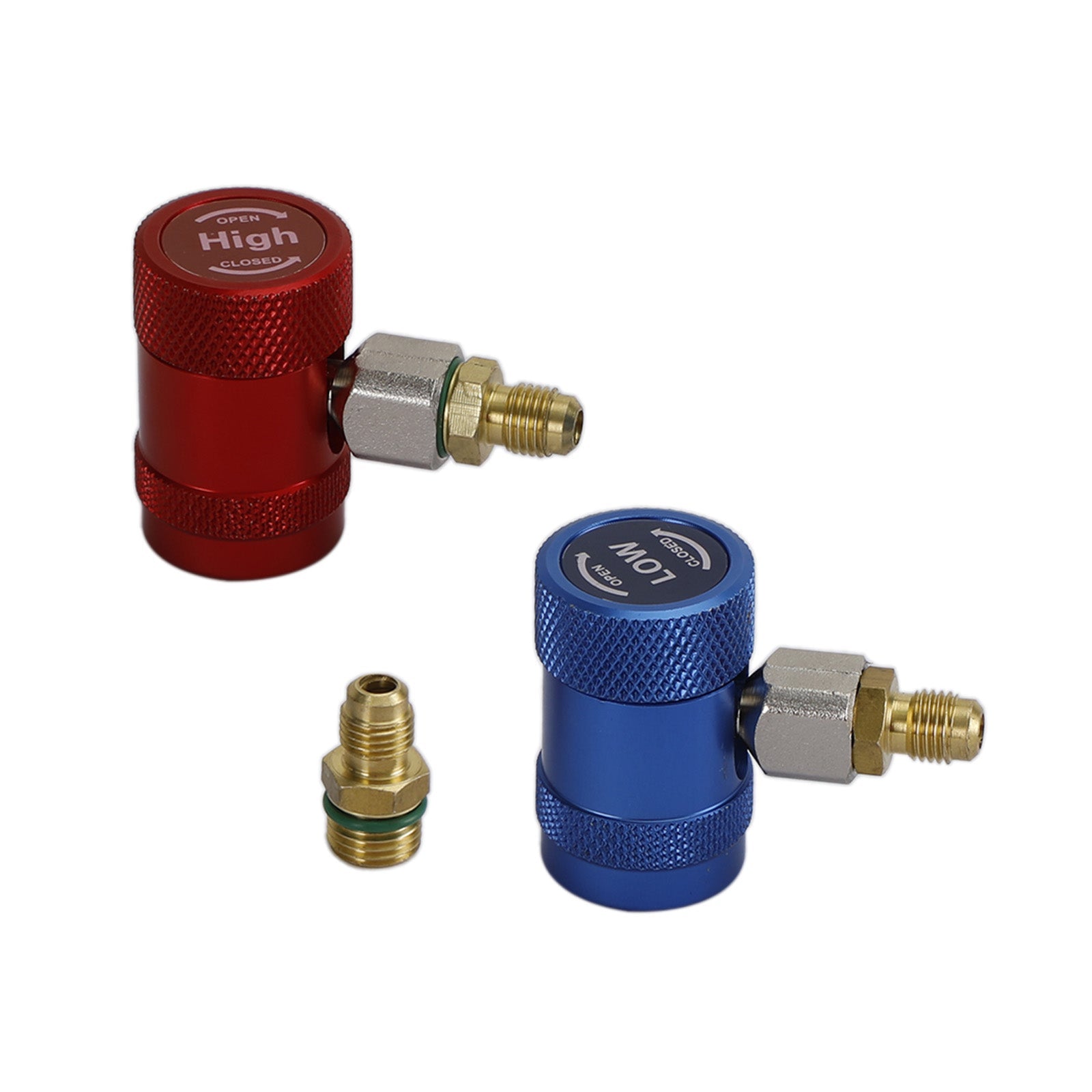 A/C Quick Coupler Adapter Manifold Connector 1/4" Sae Hvac High&Low Side