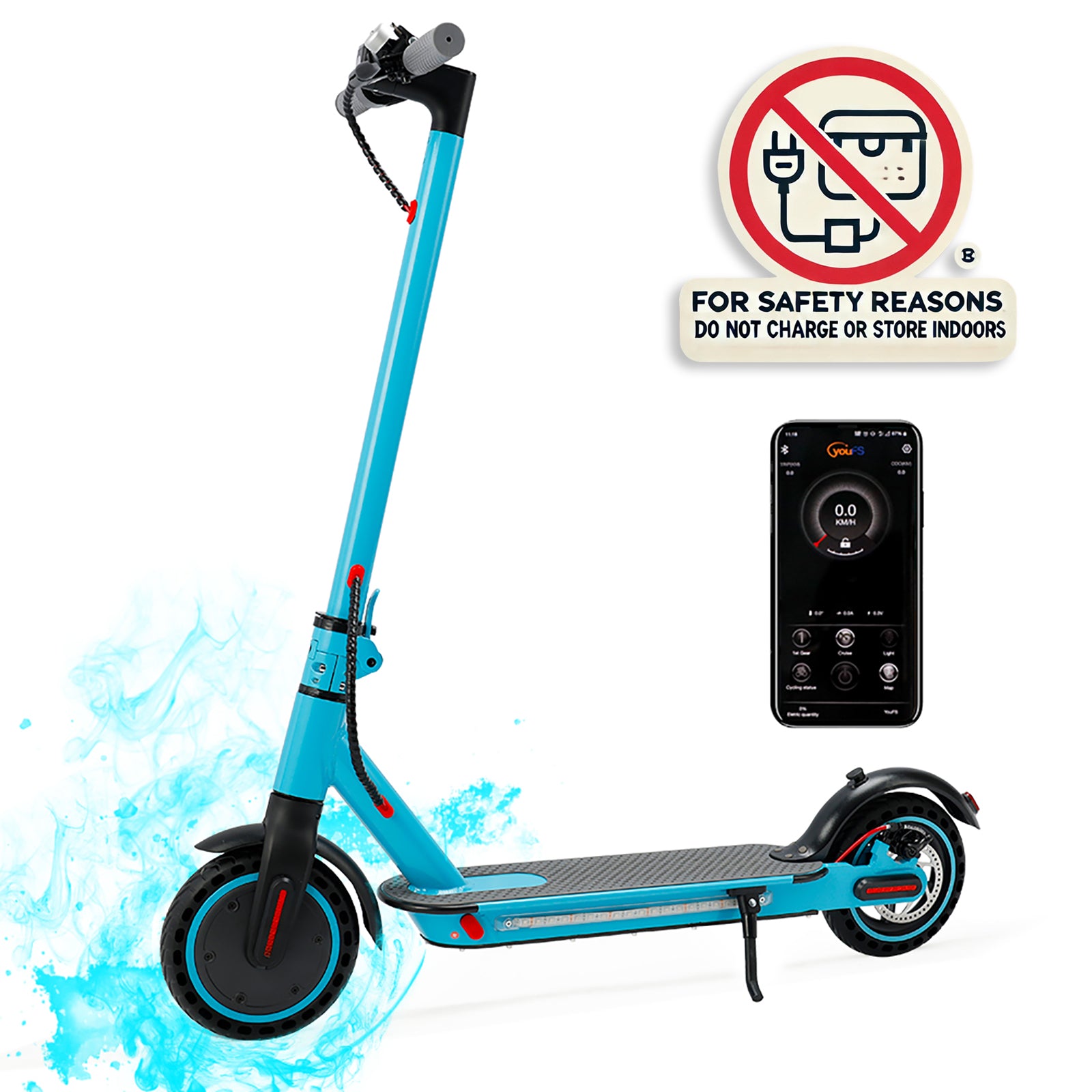 8.5" Folding Electric Scooter With app 350W 35KM Range 30km/h City Commute Yellow