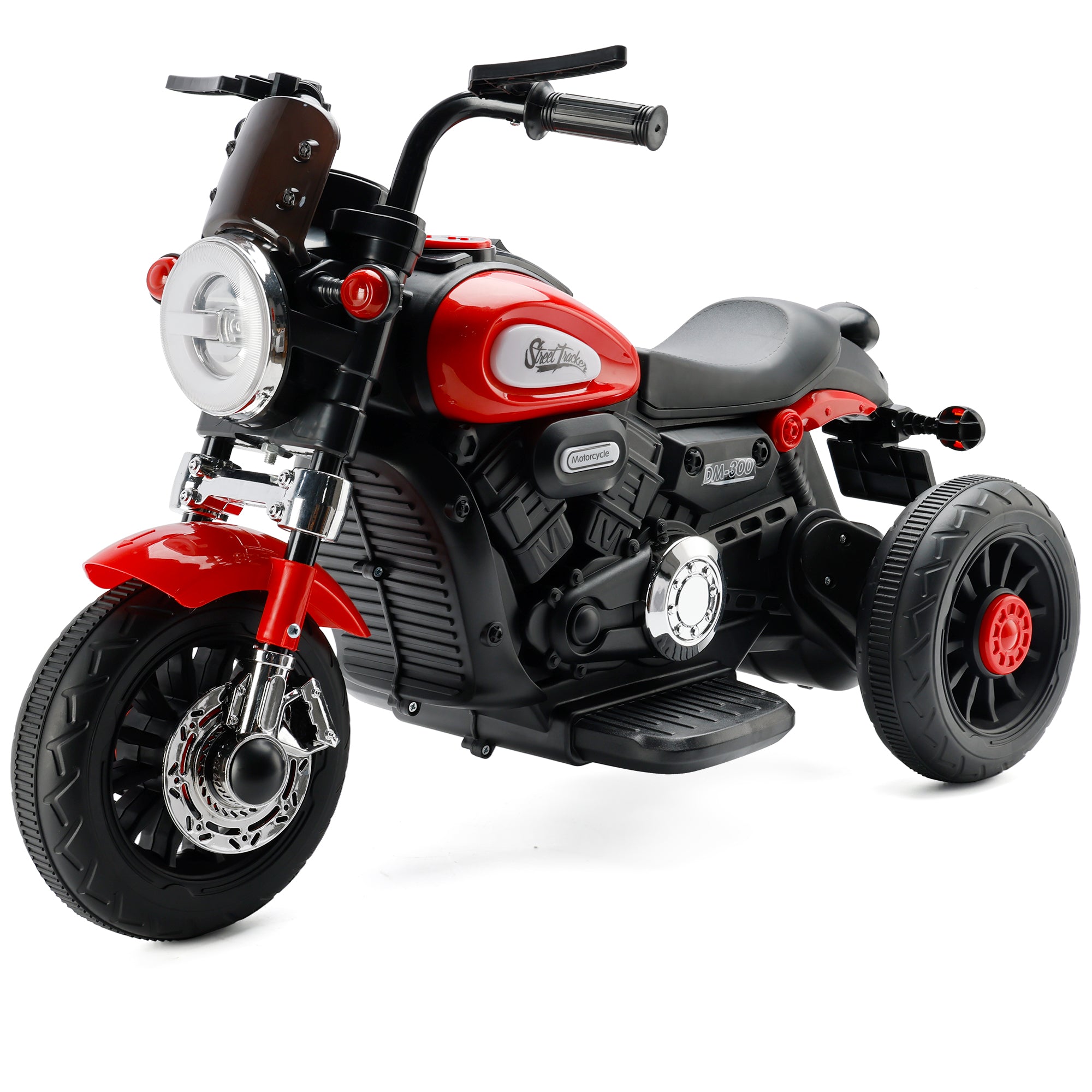 3-Wheel Kids Ride-On Motorcycle 6V (Red) | Dual Drive