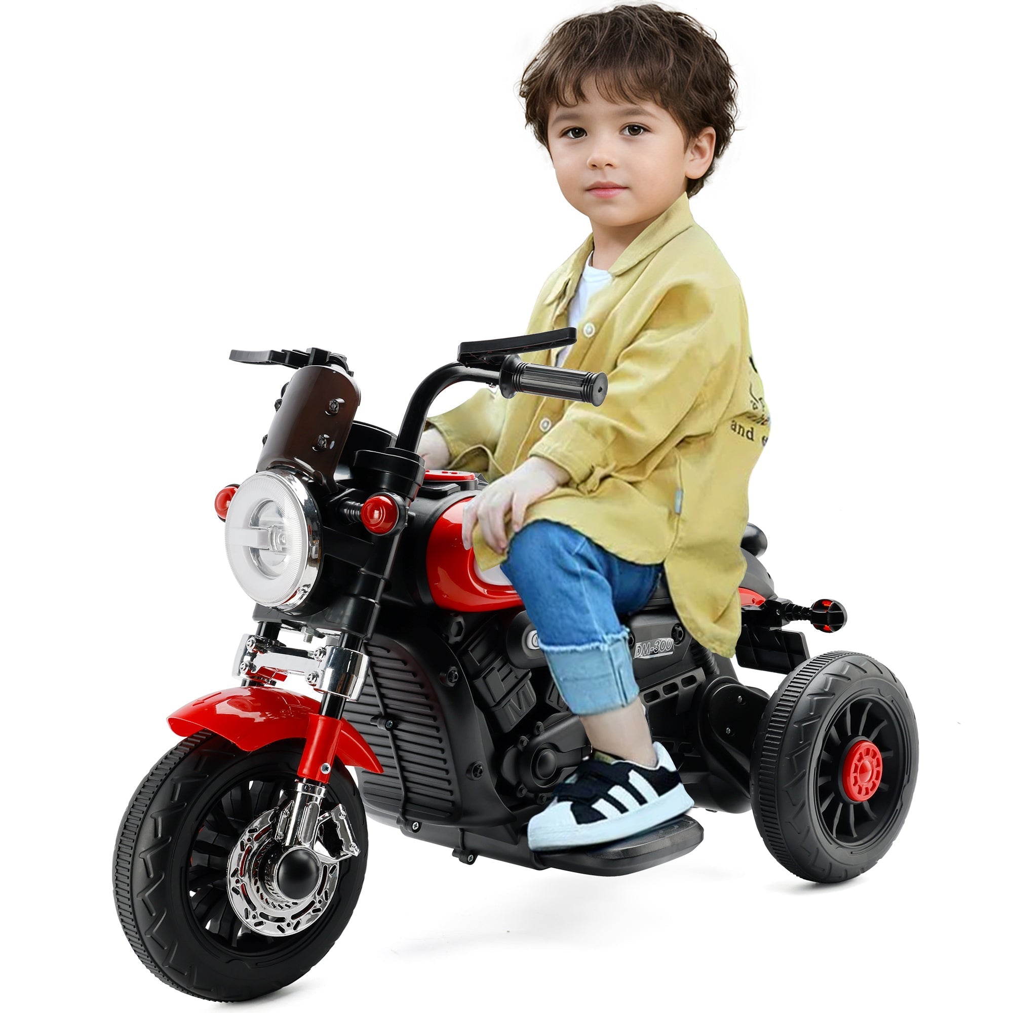 3-Wheel Kids Ride-On Motorcycle 6V (Red) | Dual Drive