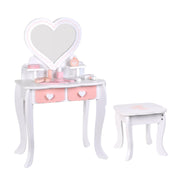 Kids Girls Vanity Table Children Dressing Mirror Make Up Desk Toy Play Gift Set