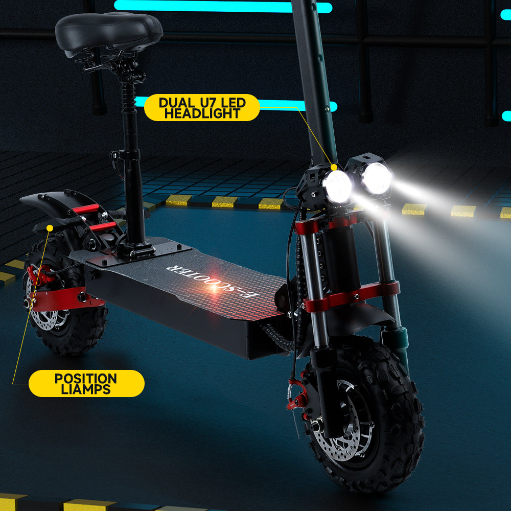 2000W 21ah off-road alloy electric scooter for adult，With large display screen,  Dual drive 12" tires