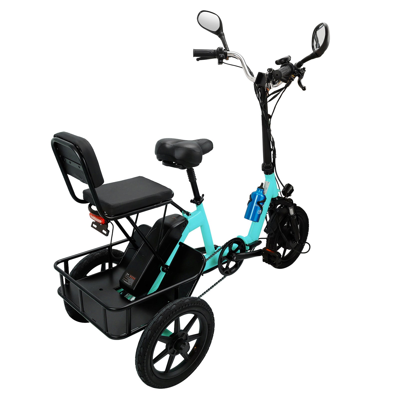 Cyan 350W Electric Trike with Foldable Design & 3 Speeds
