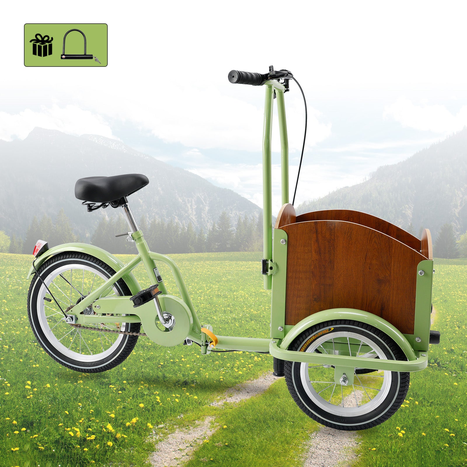 Green Multi-Purpose Tricycle with Anti-Slip Grips & Pedals