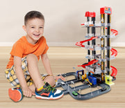 Intelligent City Six Floor Track Parking Lot Toy With 8 Cars For Kids Age 3-8
