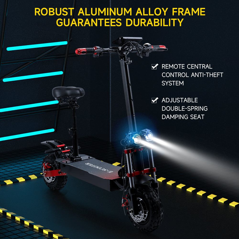 2000W 21ah off-road alloy electric scooter for adult，With large display screen,  Dual drive 12" tires
