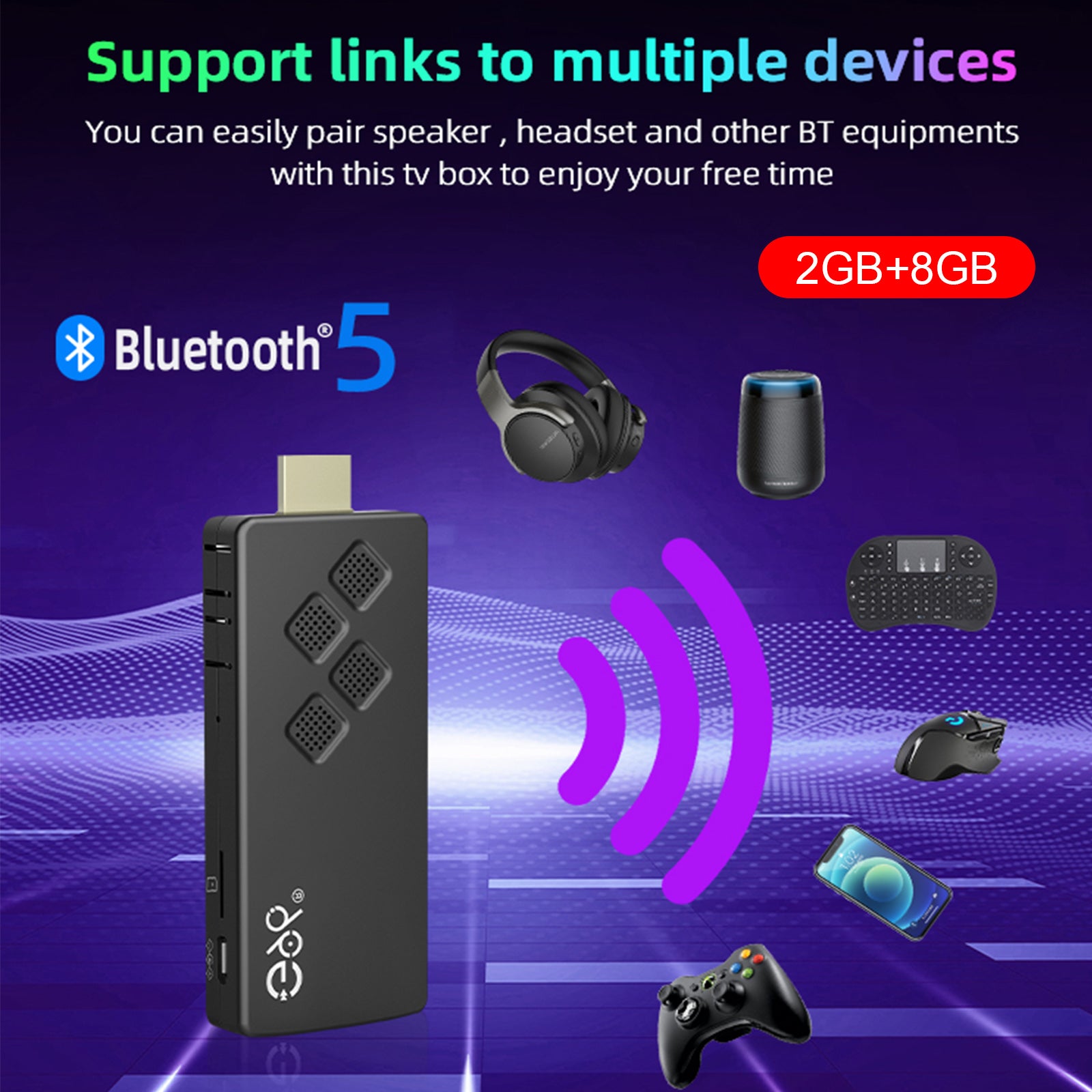 G96 TV Stick Android13.0 Ram 2GB ROM 8GB Dual-Band Player Bluetooth Voice TV BOX