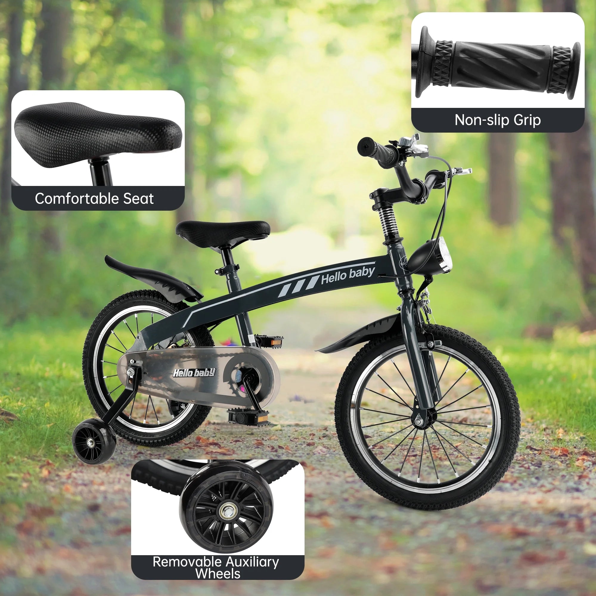 Kid's bike children bicycle with LED headlight boys and girls gift