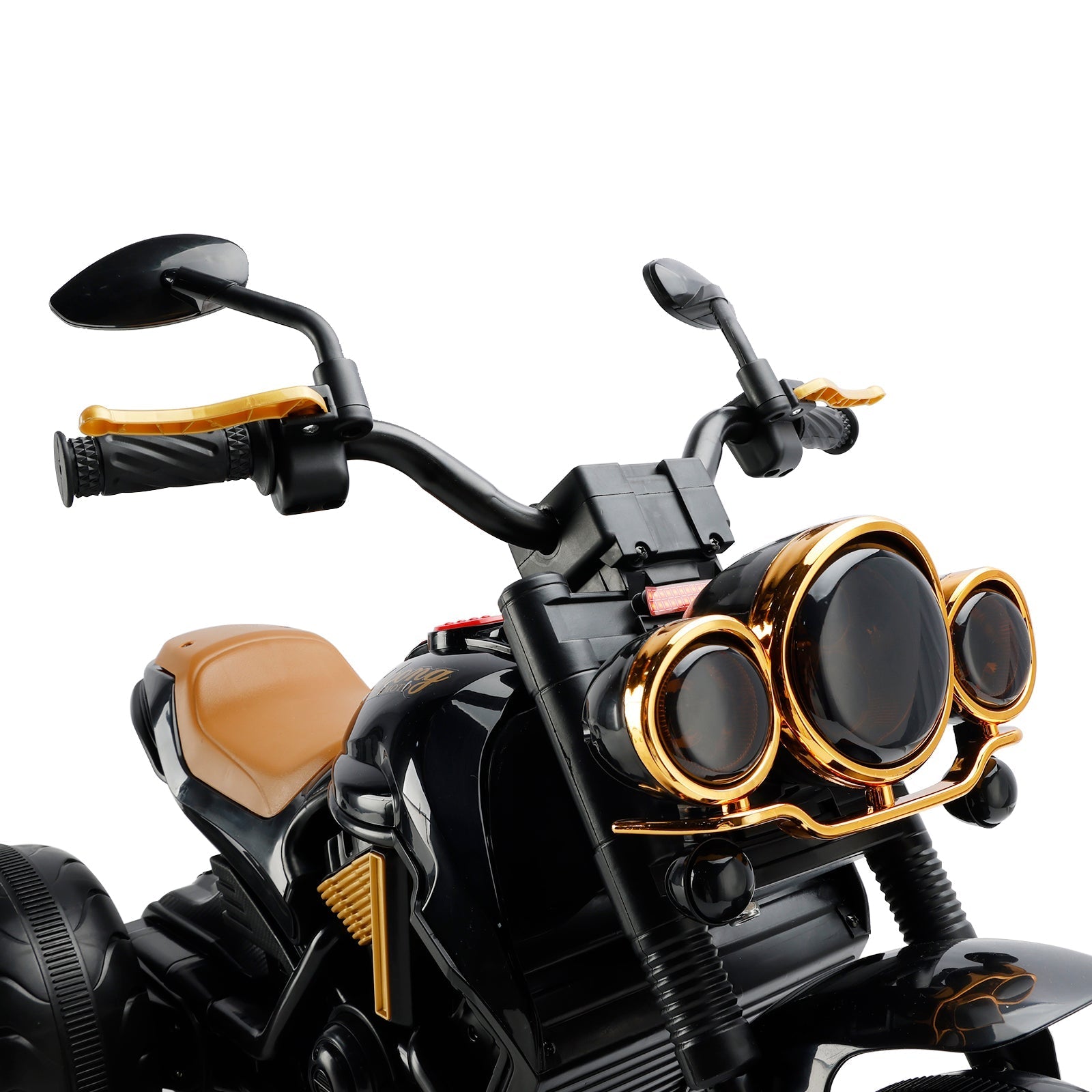 3 Wheel Kids Ride On Motorcycle Electric Dual Drive Toy Car With LED Light Black
