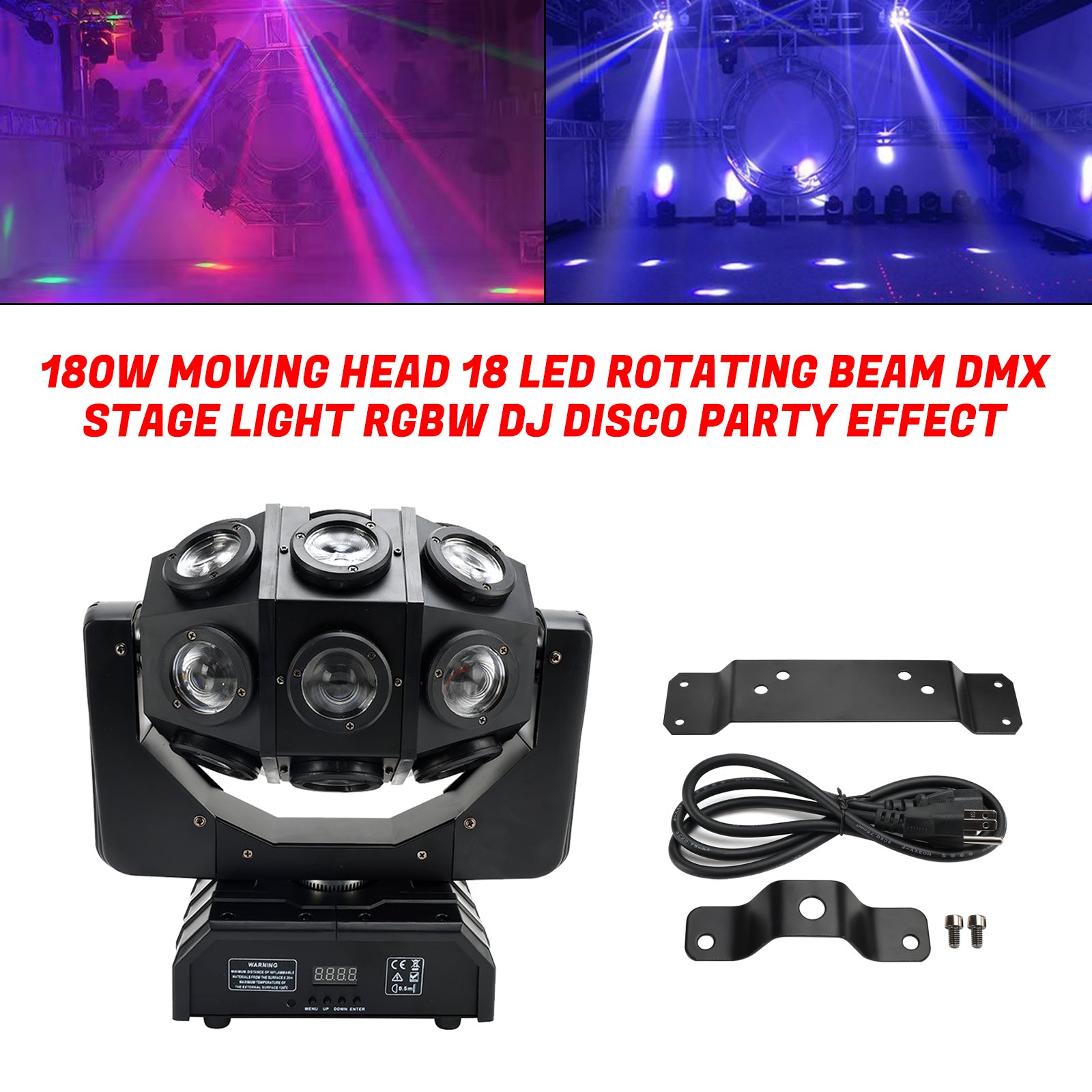 180W Moving Head LED Stage Light 360°Rotation For Stage Lighting Party Wedding Christmas