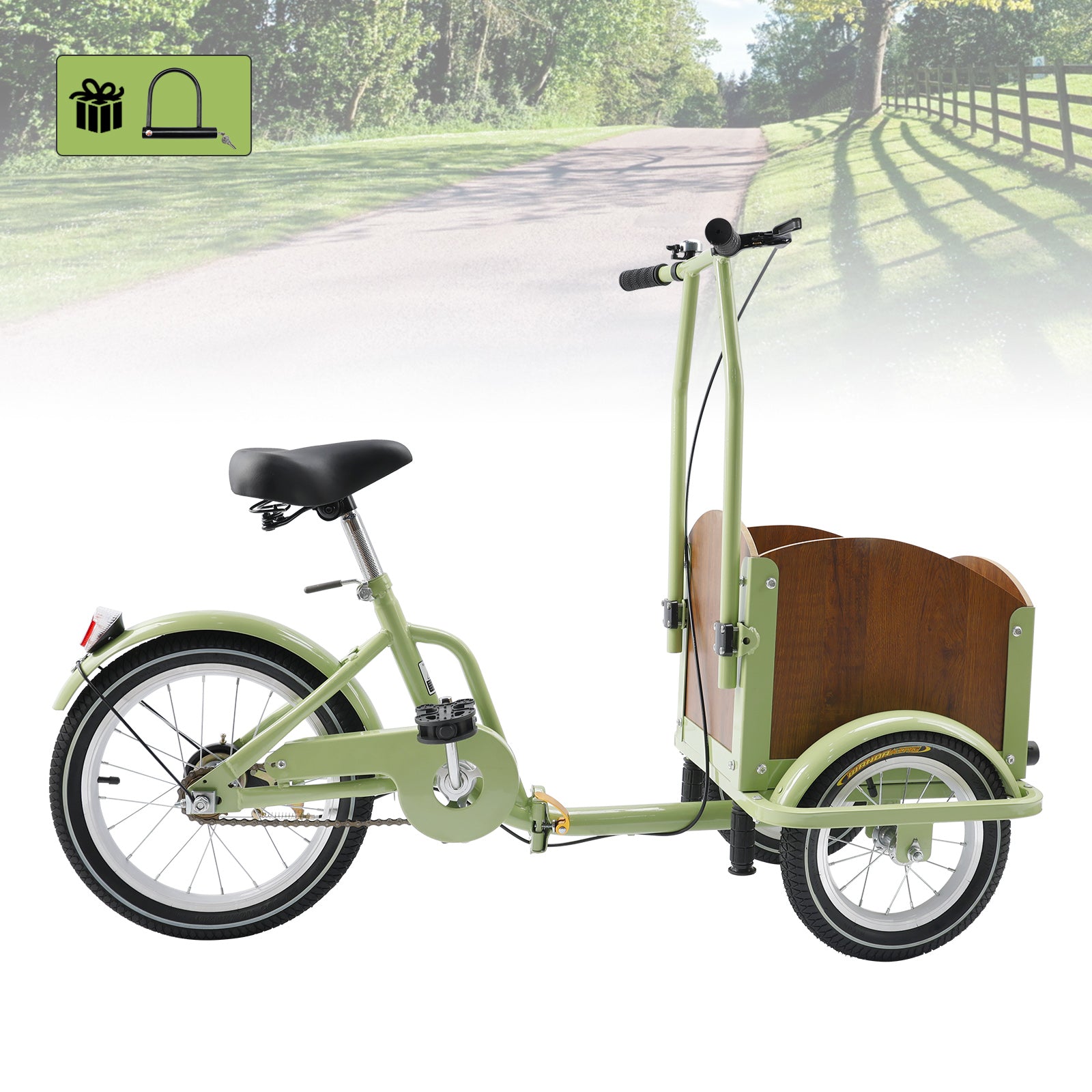 Green Multi-Purpose Tricycle with Anti-Slip Grips & Pedals