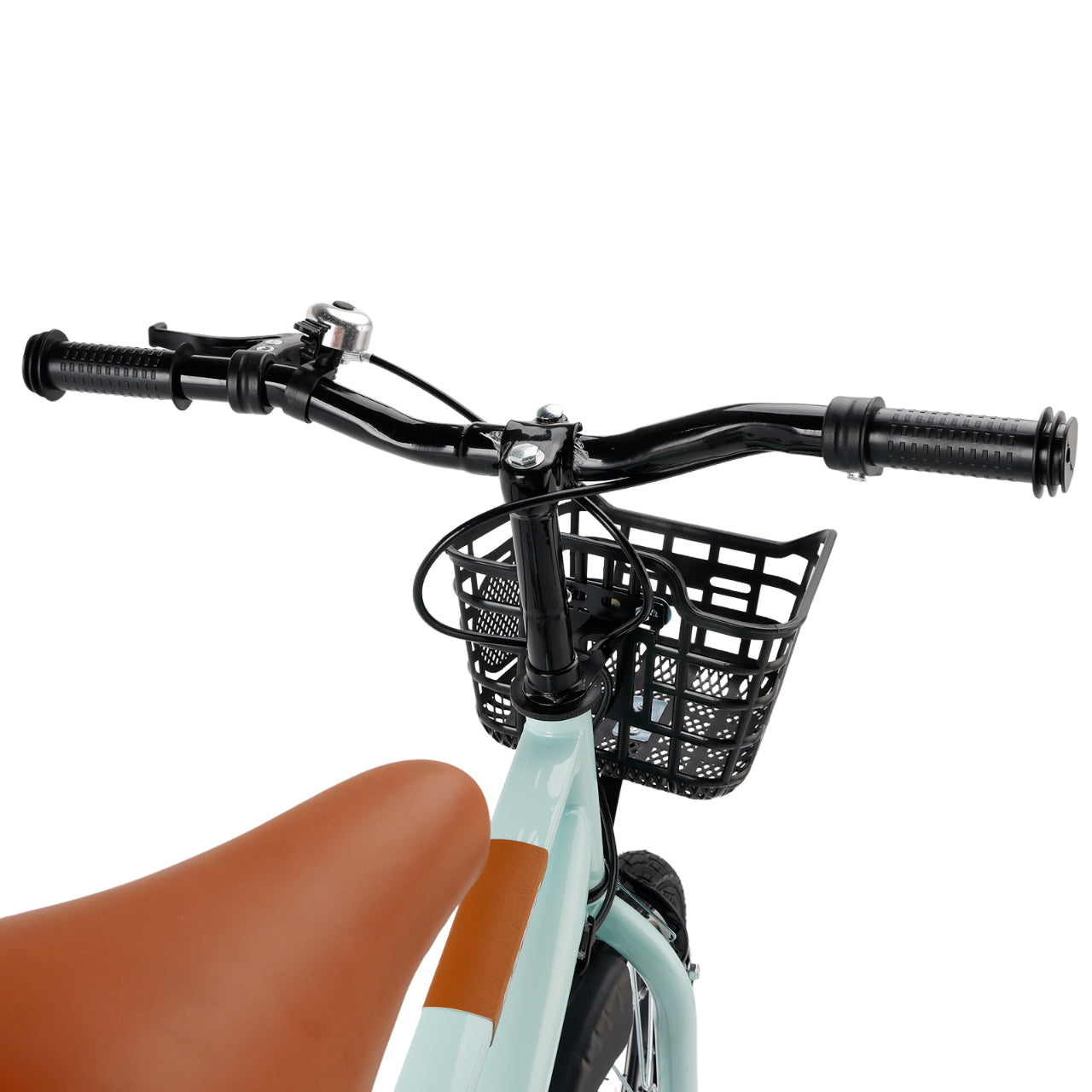 16" Children Bicycle Toddlers Bike with Training Wheels Basket Kickstand Cyan